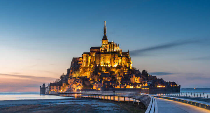 castle with a sunset background